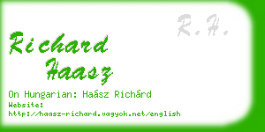 richard haasz business card